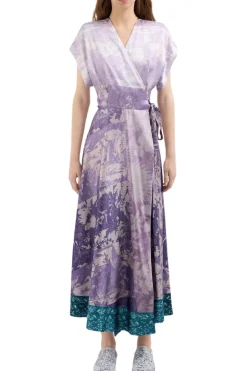 ADANASTR Silk Wrap Dress