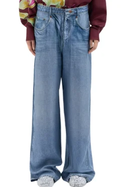 ALOE Printed Denim Silk Pants