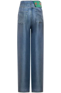 ALOE Printed Denim Silk Pants