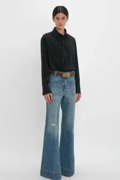 Asymmetric Ruffle Blouse