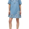 Broderie Anglaise Denim Mini Dress