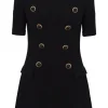 8-Button Crepe Dress