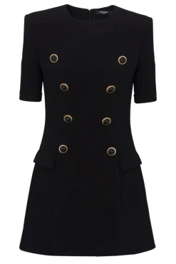 8-Button Crepe Dress