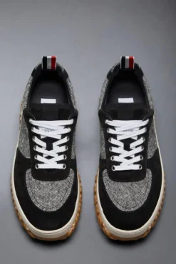 Cable Knit Sole Letterman Trainer