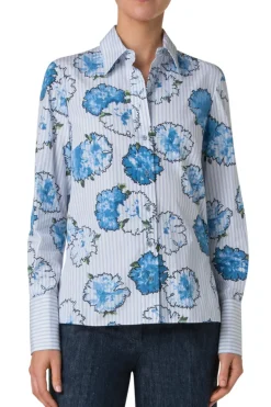 Carnation Print Stripe Shirt