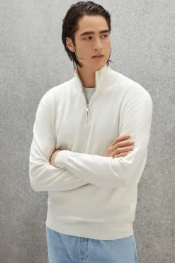 Cashmere Half-Zip Turtleneck Sweater
