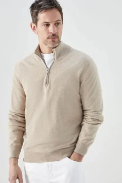 Cashmere Half-Zip Turtleneck Sweater