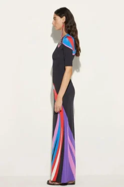 Cigni-Print Long Dress