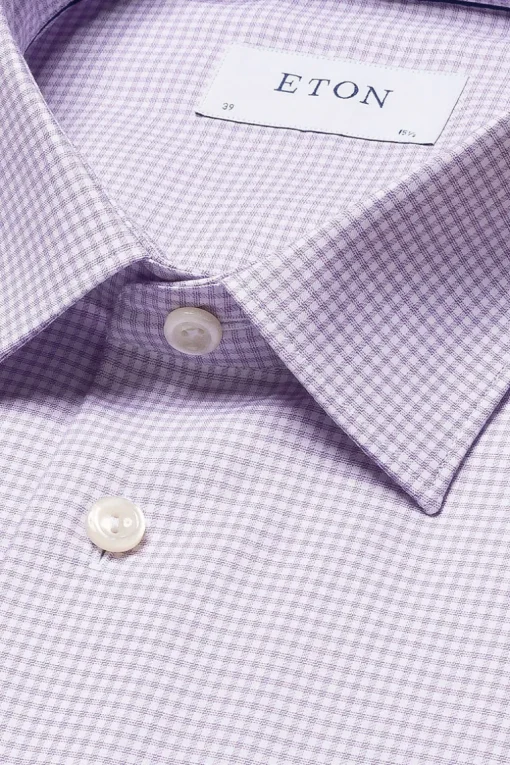 Contemporary Fit Micro Check Twill Shirt