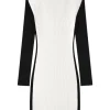 Contrast Frame Rib Knit Mini Dress