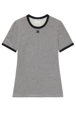 Contrast Houndstooth T-Shirt