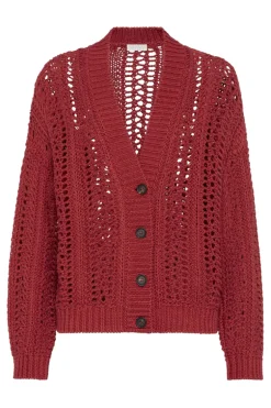 Cropped Rib Net Cardigan