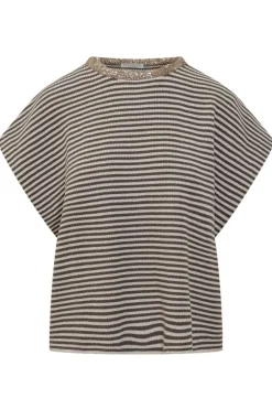 Dazzling Collar Striped Top