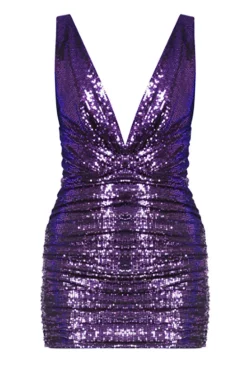 Deep V-neck Mini Dress
