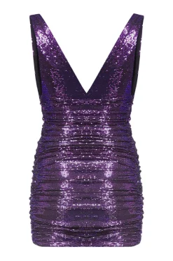 Deep V-neck Mini Dress