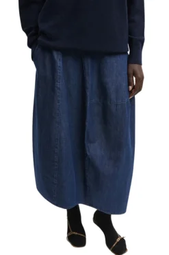 Denim Asymmetrical Balloon Skirt