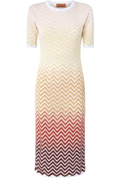 Dégradé Chevron Midi Dress