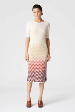 Dégradé Chevron Midi Dress