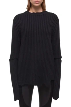 Distressed Ribbed Sweater