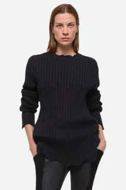 Distressed Ribbed Sweater