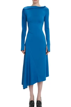 Draped Jersey Midi Dress