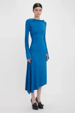 Draped Jersey Midi Dress