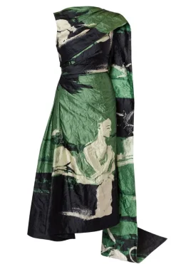 Draped Scarf Midi Dress