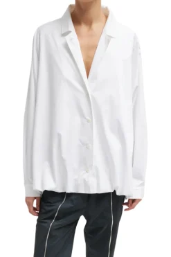 Eco Poplin Bubble Hem Shirt Jacket