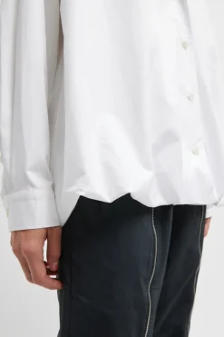 Eco Poplin Bubble Hem Shirt Jacket