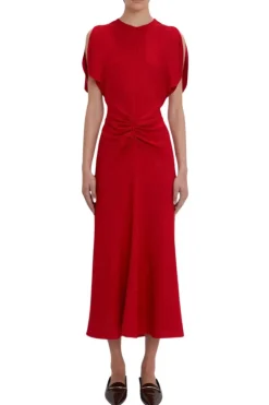 Exclusive Gathered Waist Midi Dress