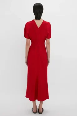 Exclusive Gathered Waist Midi Dress