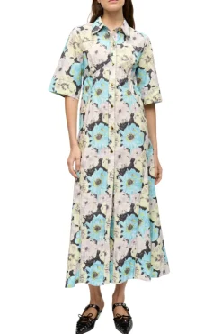 Floral Printed Long Shirt Dress
