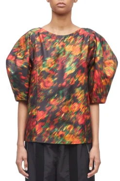 Flowers In Motion Cotton Canvas Top