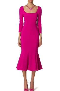 Fluid Crepe Trumpet Dress