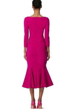 Fluid Crepe Trumpet Dress