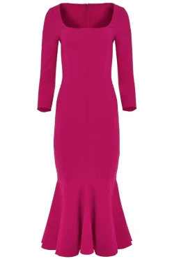 Fluid Crepe Trumpet Dress