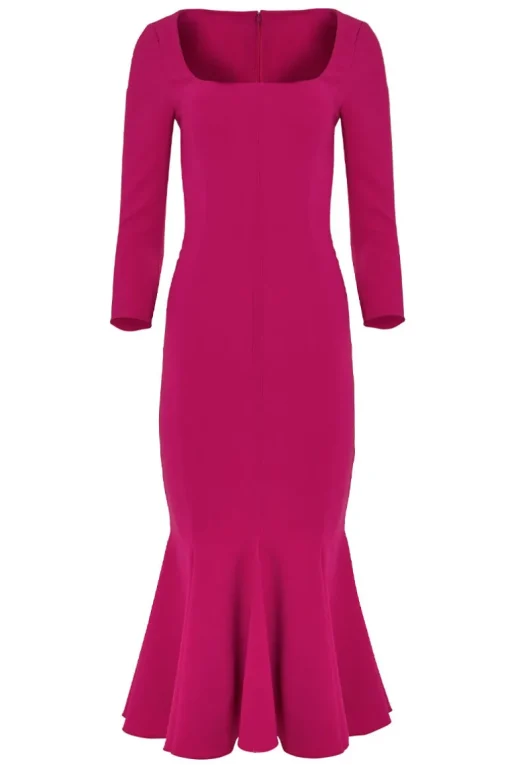 Fluid Crepe Trumpet Dress