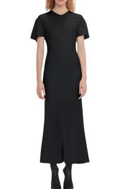Gathered Sleeve Midi Dress