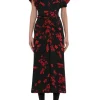 Gathered Waist Midi Dress