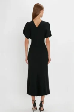 Gathered Waist Midi Dress