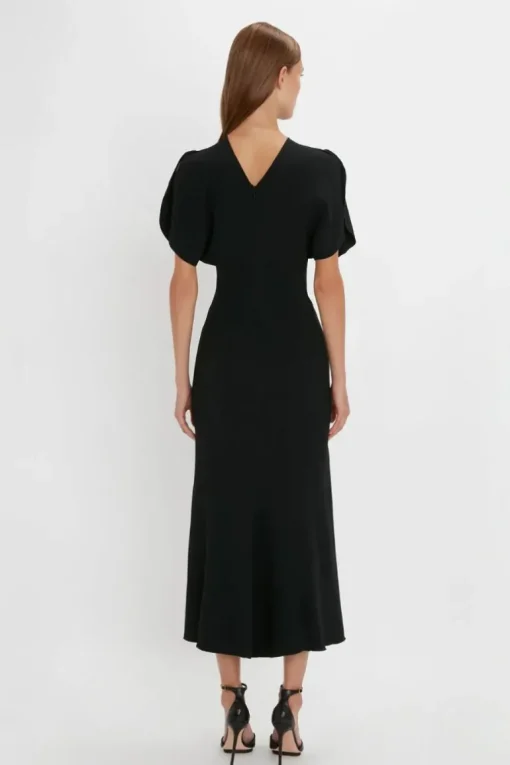 Gathered Waist Midi Dress