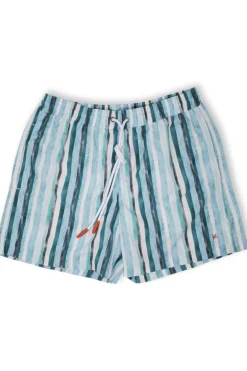 Green Stripe Swim Shorts