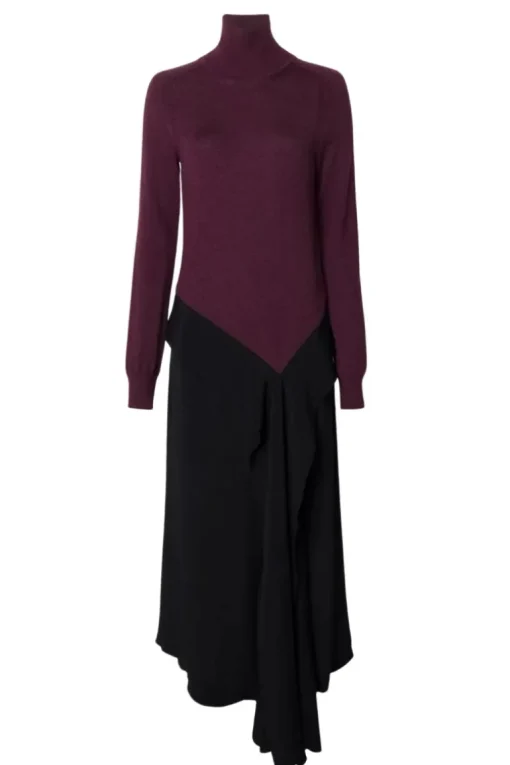 High Neck Tie Detail Dress