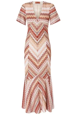 Lamé Flared Maxi Dress
