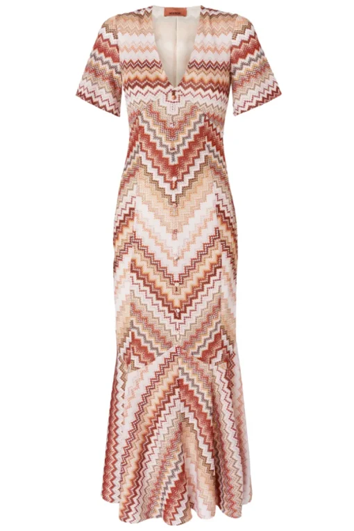 Lamé Flared Maxi Dress