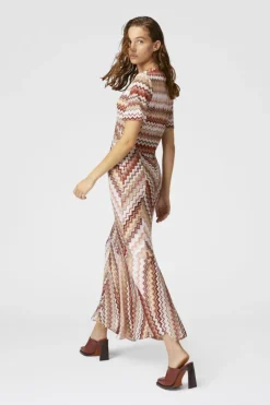 Lamé Flared Maxi Dress