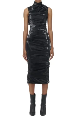 Laminated Jersey Dress