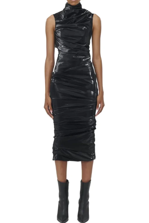 Laminated Jersey Dress