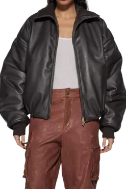 Leather Puffer Jacket