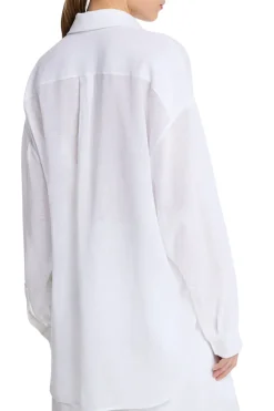 Linen Crepe Gauze Boyfriend Shirt